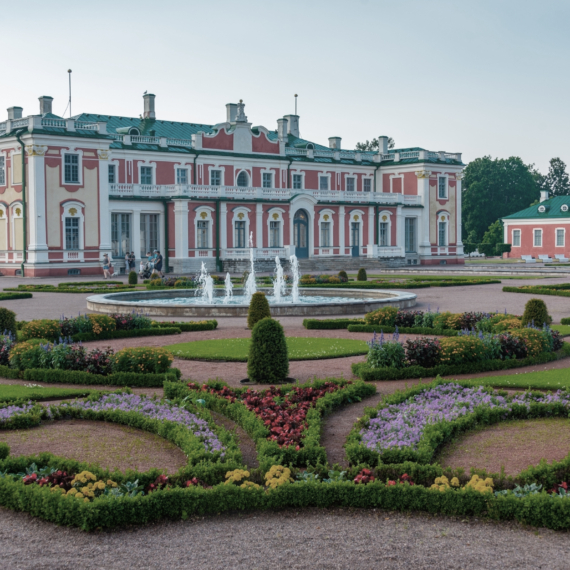 Kadriorg Art Museum and the upper garden in Estonian capital Tallin.